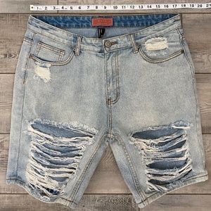 FOREVER 21 Men’s Distressed Jean Shorts